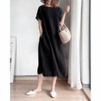 BACKYARD FAMILY/ワンピース 半袖 綿麻 レディース/506290742