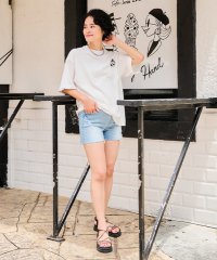 CHOCOA/ダメージストレッチデニムショートパンツ【マタニティ服／産前産後】fc24ss－spt02/506292148