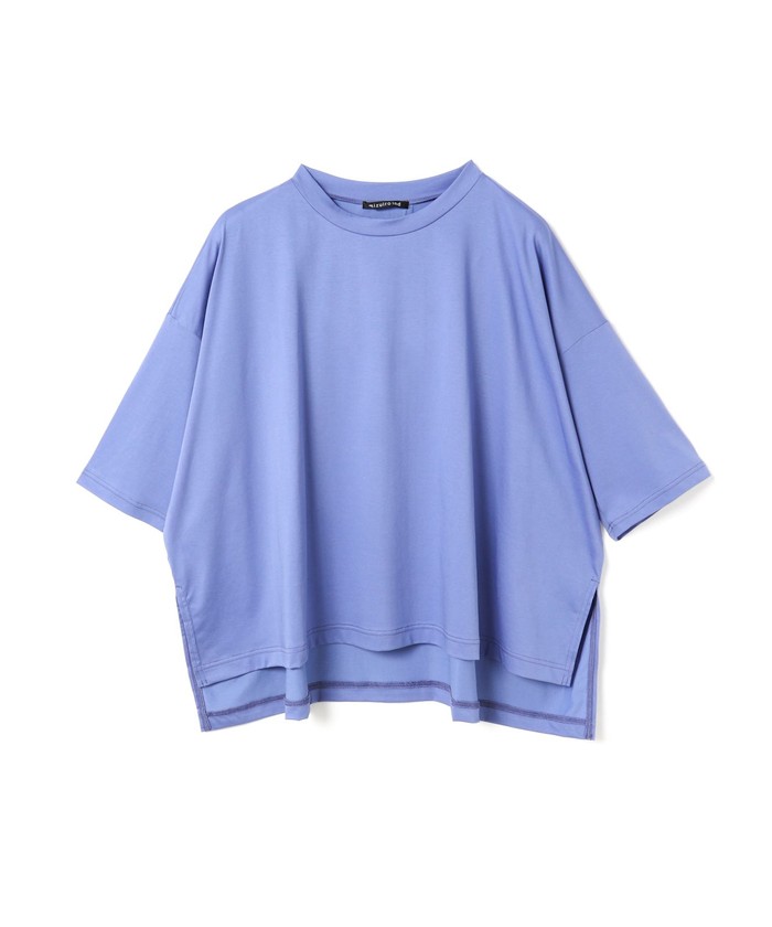 セール】mizuiro ind ワイドクルーネックハーフスリーブプル