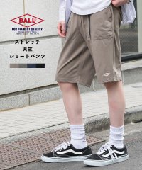 BALL/ボール BALL 【BALL / ボール】54502NT ストレッチ天竺 クライミングパンツ ハーフパンツ ショートパンツ 半パン ロゴ刺繍/506067081