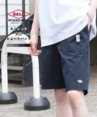 BALL/ボール BALL 【BALL / ボール】54502NT ストレッチ天竺 クライミングパンツ ハーフパンツ ショートパンツ 半パン ロゴ刺繍/506067081