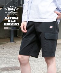 BALL/ボール BALL 【BALL / ボール】54503NT ストレッチ天竺 カーゴパンツ ハーフパンツ ショートパンツ 半パン ウエストゴム ロゴ刺繍/506067082