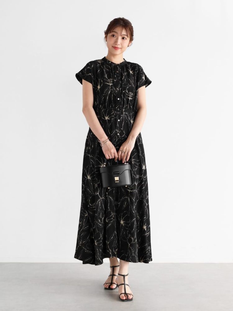 セール 19%OFF】ヴァン Vin フラワープリントフレンチスリーブ