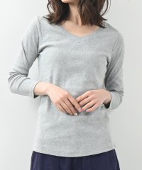 felt maglietta/フェルトマリエッタ Felt Maglietta Vネック8分袖コットンフライスTシャツ/506296090