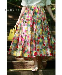 CAWAII/お花畑の風景広がるガーデンミディアムスカート/506297911