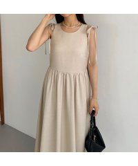 callautia/カラウティア callautia callautia ショルダーリボンノースリーブフレアワンピース/506298783