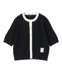 CABaN /CABaN コットンカシミヤ バイカラーハーフスリーブカーディガン/506299172