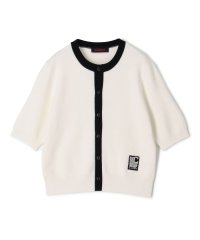 CABaN /CABaN コットンカシミヤ バイカラーハーフスリーブカーディガン/506299172