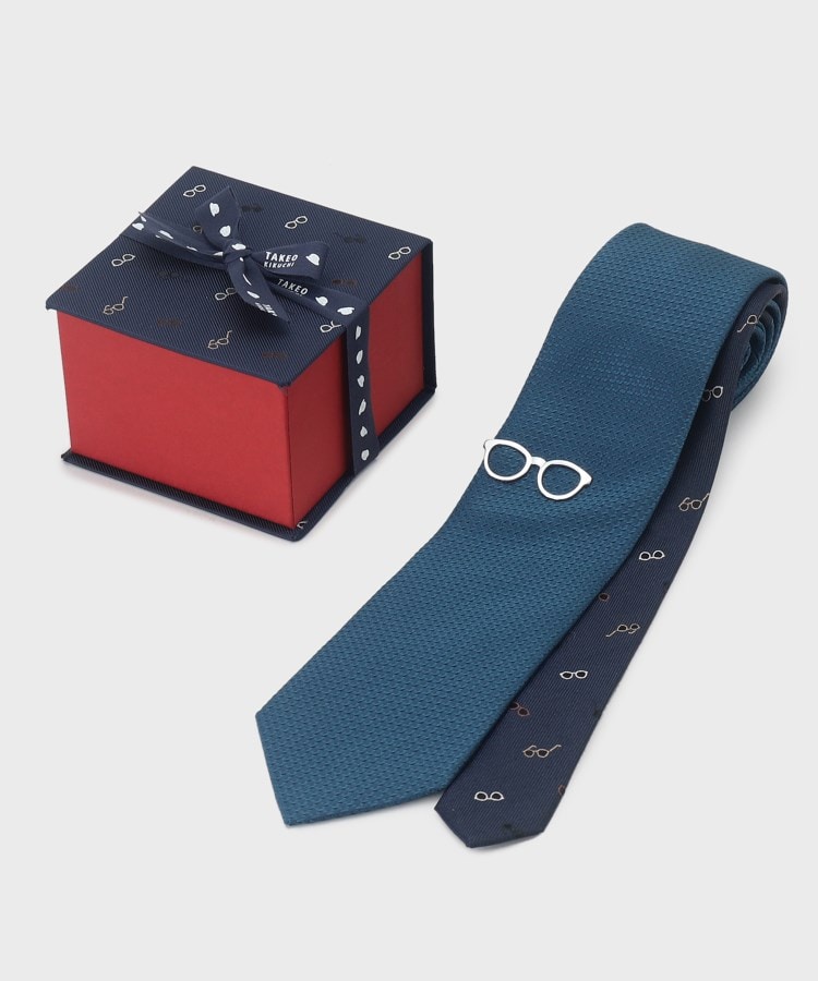 BOXセット/限定】メガネモチーフ ネクタイ＆タイバー セット