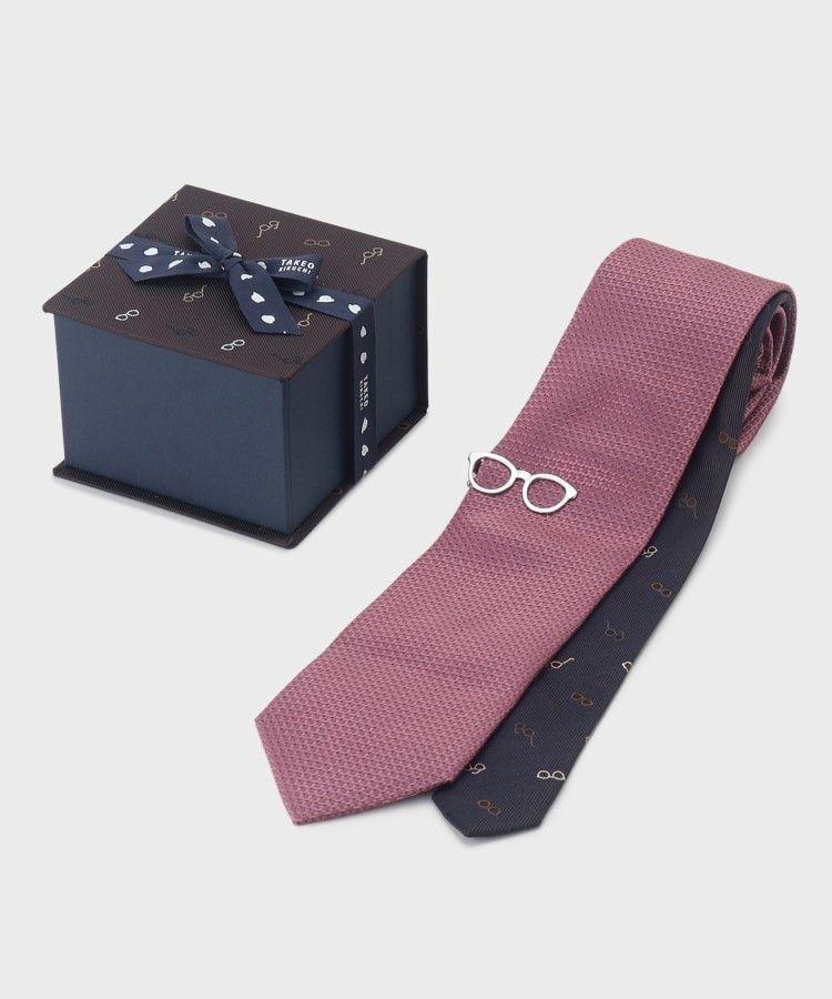 BOXセット/限定】メガネモチーフ ネクタイ＆タイバー セット