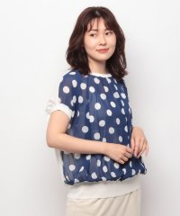 MADAM JOCONDE/マダム ジョコンダ MADAM JOCONDE 異素材ドッキング シフォンプリントニットプルオーバー/506246454