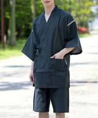 TopIsm/トップイズム TopIsm メンズ 甚平 セット じんべい しじら織り 無地 上下セット 綿100％ 男性甚平 和服 和装 夏/506306951
