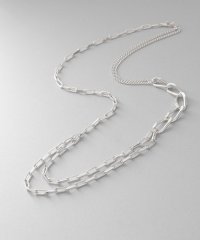 COCOSHNIK ONHITSCH/ココシュニック オンキッチュ COCOSHNIK ONKITSCH シルバー ミックスチェーン アシンメトリードレープネックレス/506310745