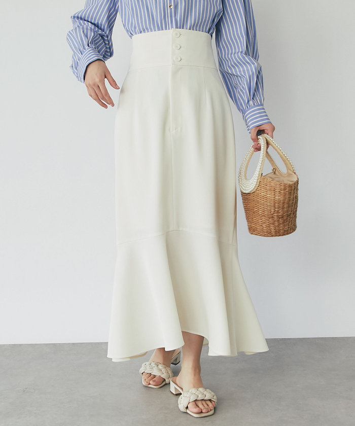 la boutique bon bonグレー パール装飾 タイトスカート 34 再販決定】パール付きデニムタイトマキシスカート徹底解説 - La