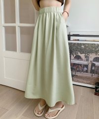 shoppinggo/ショッピングゴー shoppinggo ロングスカート Aラインスカート タックスカート マキシスカート ハイウエスト ポケット付き 黒 無地スカート ひざ下 /506314910