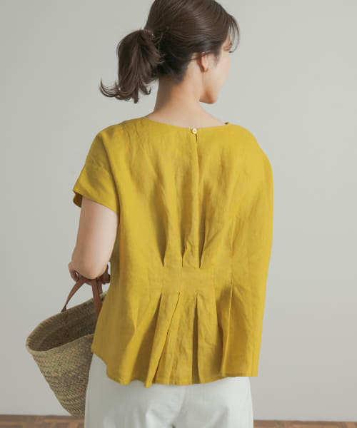 セール 30%OFF】リネンバックタックブラウス(506316477