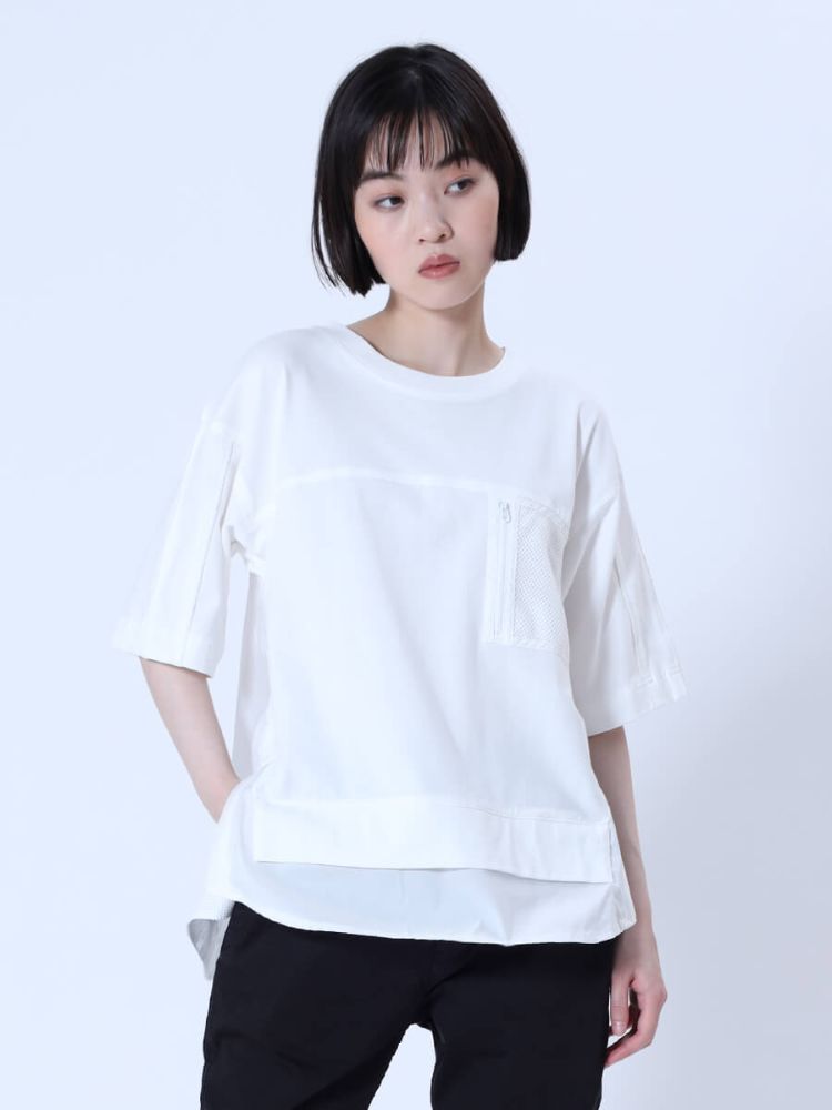 セール 19%OFF】ラシュッド LASUD フレアヘムデザインカットソー