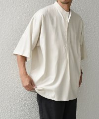 SHIPS any MEN/【WEB限定】SHIPS any:〈洗濯機可能〉リネン/レーヨン バンド スキッパー ハーフスリーブ プルオーバー シャツ◆/506323067
