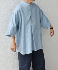 SHIPS any MEN/【WEB限定】SHIPS any:〈洗濯機可能〉リネン/レーヨン バンド スキッパー ハーフスリーブ プルオーバー シャツ◆/506323067