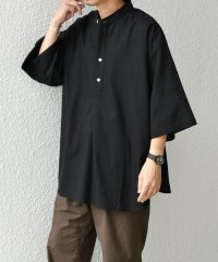 SHIPS any MEN/【WEB限定】SHIPS any:〈洗濯機可能〉リネン/レーヨン バンド スキッパー ハーフスリーブ プルオーバー シャツ◆/506323067