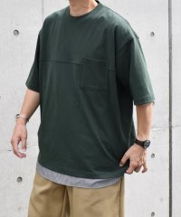 SHIPS any MEN/SHIPS any: バックメッシュ / ストライプシャツ ドッキング フェイクレイヤード ポケット Tシャツ◇/506323073