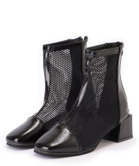 Lace Ladies/レースレディース Lace Ladies メッシュ ドッキング チャンキー ショート ブーツ/506297529