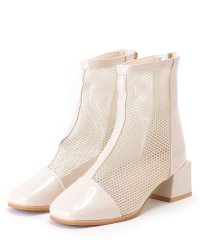 Lace Ladies/レースレディース Lace Ladies メッシュ ドッキング チャンキー ショート ブーツ/506297529