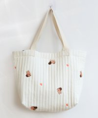 ninon/【A4収納可・軽量】ホワイトヌビ刺繍トートバッグ/マザーズバッグ/506353509