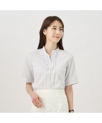 TOKYO SHIRTS/トーキョーシャツ TOKYO SHIRTS 【デザイン】 COFREX ピンタックフリル 五分袖 レディースシャツ/506353530