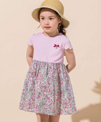 BeBe/【お揃い】ローンブーケフラワー切り替えスカラップ袖ワンピース(80~150cm)/506208049