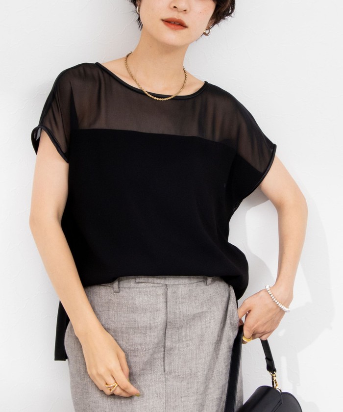 セール 30%OFF】ジョーゼット×シフォンブラウス(506311699
