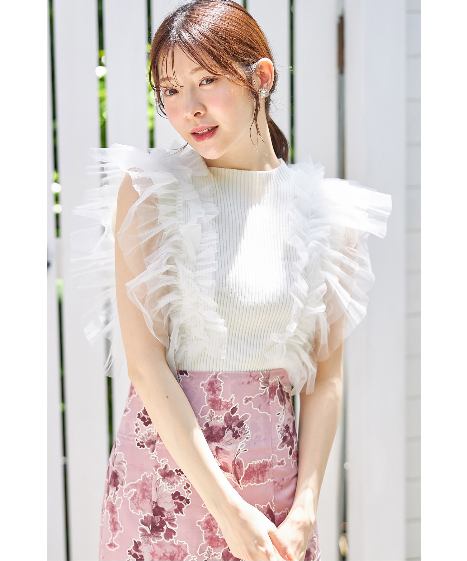 Lajour｜チュールフリルペプラムトップス | Rakuten Fashion