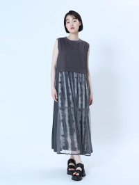LASUD/ラシュッド LASUD 柄レイヤードチュールワンピース/506357472