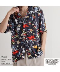  PEANUTS/ピーナッツ PEANUTS スヌーピー アロハ アロハシャツ 半袖 トップス パームツリー ヤシの木 SNOOPY PEANUTS/506358268