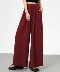 shoppinggo/ショッピングゴー shoppinggo ワイドパンツ ガウチョパンツ ハイウエスト 無地 マキシ丈 ロング ロング丈 動きやすい ゴム カジュアル 体型カバー /506359802