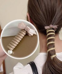 shoppinggo/ショッピングゴー shoppinggo プリングヘアゴム くるくる ヘアアクセサリー ハート オシャレ 髪飾り ヘアゴム コイルポニー ワイヤーポニー まとめ髪/506359803