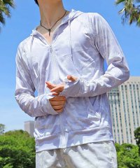 TopIsm/トップイズム TopIsm ラッシュガード メンズ 水着 パーカー ジップアップ 指穴付き ストレッチ 長袖 総柄 ボタニカル柄 リーフ柄 ボーダー 無地 スイ/506360230