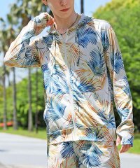 TopIsm/トップイズム TopIsm ラッシュガード メンズ 水着 パーカー ジップアップ 指穴付き ストレッチ 長袖 総柄 ボタニカル柄 リーフ柄 ボーダー 無地 スイ/506360230
