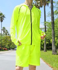 TopIsm/トップイズム TopIsm ラッシュガード メンズ 上下セット 水着 パーカー ジップアップ 指穴付き ストレッチ 長袖 総柄 ボタニカル柄 ボーダー 無地 ス/506360231
