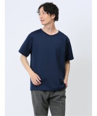 TAKA-Q/ふくれジャガード Vネック半袖Tシャツ/506360332