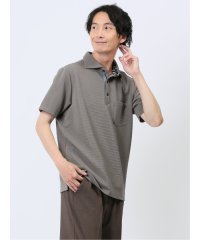 TAKA-Q/リップルボーダー 半袖ポロシャツ/506360333