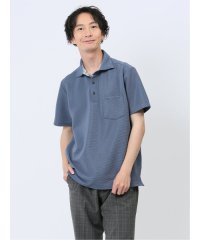 TAKA-Q/リップルボーダー 半袖ポロシャツ/506360333