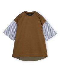 TOMORROWLAND MENS/コットン天竺 シャツコンビショートスリーブクルーネックプルオーバー/506361190