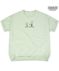  PEANUTS/ピーナッツ PEANUTS スヌーピー ピーナッツ チャーリーブラウン 半袖 Tシャツ 裾バルーン 刺繍 SNOOPY PEANUTS/506057515