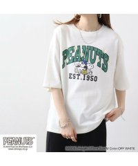  PEANUTS/ピーナッツ PEANUTS スヌーピー オラフ Tシャツ 半袖 ドロップショルダー カレッジ 刺繍 プリント SNOOPY PEANUTS/506057677