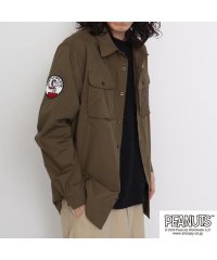  PEANUTS/ピーナッツ PEANUTS スヌーピー 長袖 シャツ コットン ポプリン メンズ サファリシャツ/506058301