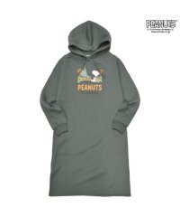  PEANUTS/ピーナッツ PEANUTS スヌーピー ピーナッツ ワンピース 長袖 裏起毛 ドロップショルダー マキシ丈 SNOOPY PEANUTS/506058303