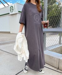 and　Me.../アンドミー andme ピグメント加工 ロゴ刺繍 Tシャツ ワンピース/506364713
