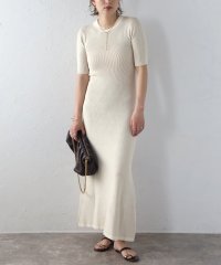 Bonjour Sagan/ボンジュールサガン BONJOUR SAGAN ハーフスリーブミックスカラーニットワンピース/506365793
