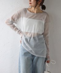 Bonjour Sagan/ボンジュールサガン BONJOUR SAGAN サイドスリットラメシアークルーネックプルオーバー/506365795